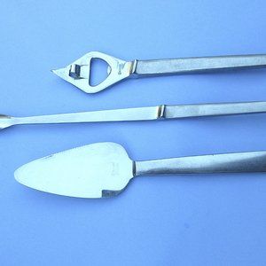 Mid Century Bar Tools German Amboss Stainless Steel Solid 1960's 3 Piece Set